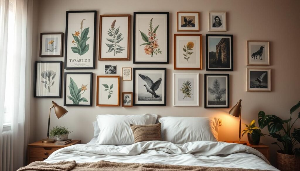 Bedroom wall art arrangement Bedroom wall art arrangement