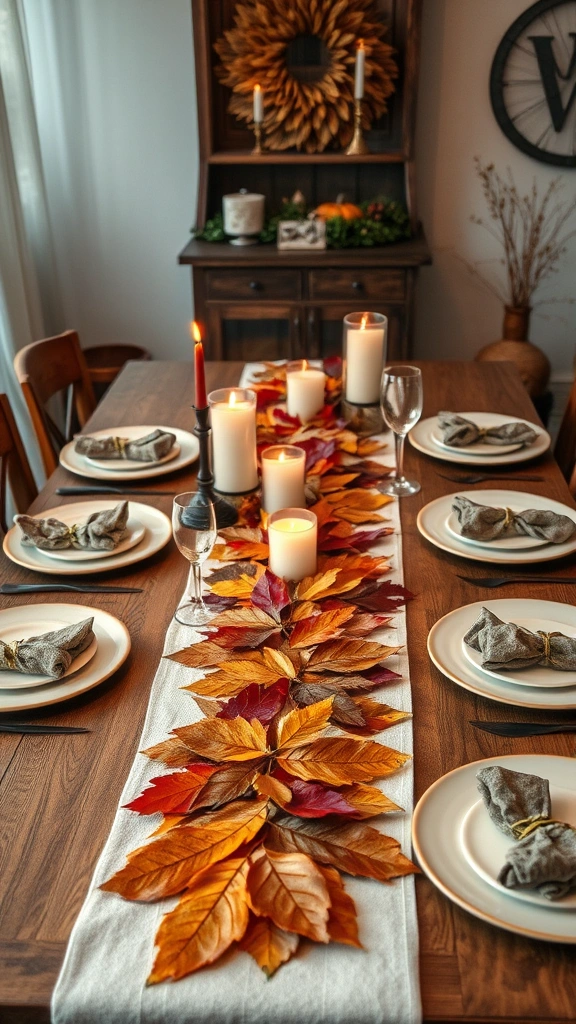 24 DIY Renovation Projects to Refresh Your Home for Every Season! - 12. Autumn Table: Leafy Table Runner