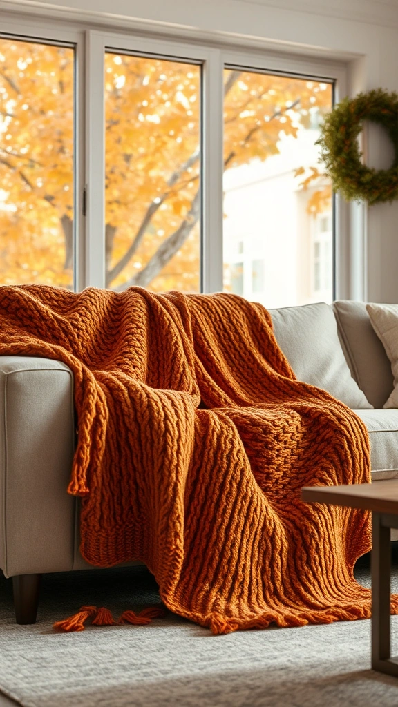 24 DIY Renovation Projects to Refresh Your Home for Every Season! - 8. Autumn Cozy: Knitted Throws