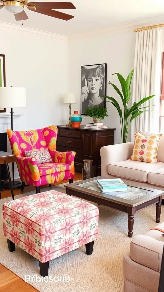 19 Colorful Living Room Decor Ideas for Small Apartments That Will Brighten Your Day! - 12. Funky Furniture Pieces