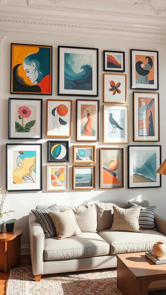 19 Colorful Living Room Decor Ideas for Small Apartments That Will Brighten Your Day! - 4. Colorful Artwork