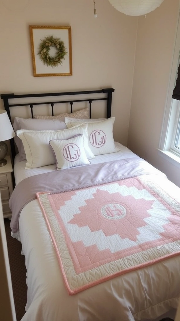 20 Chic Bedroom Ideas for Grown Women Living in Small Spaces (You’ll Love #8!) - 13. Personalized Bedding