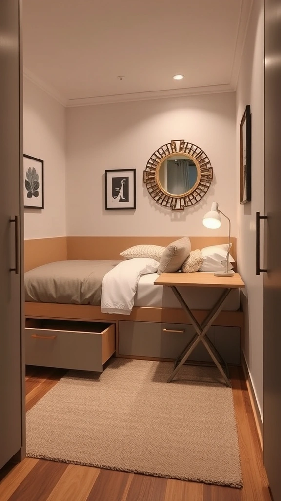 20 Chic Bedroom Ideas for Grown Women Living in Small Spaces (You’ll Love #8!) - 2. Multi-Functional Furniture