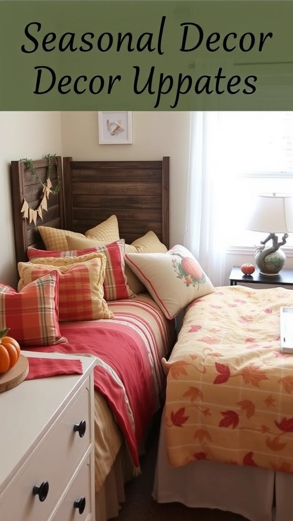 20 Chic Bedroom Ideas for Grown Women Living in Small Spaces (You’ll Love #8!) - 20. Seasonal Decor Updates
