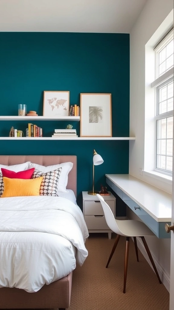 20 Chic Bedroom Ideas for Grown Women Living in Small Spaces (You’ll Love #8!) - 3. Bold Accent Wall