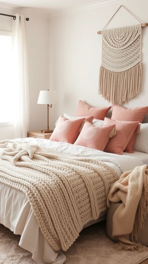 20 Chic Bedroom Ideas for Grown Women Living in Small Spaces (You’ll Love #8!) - 4. Layered Textures