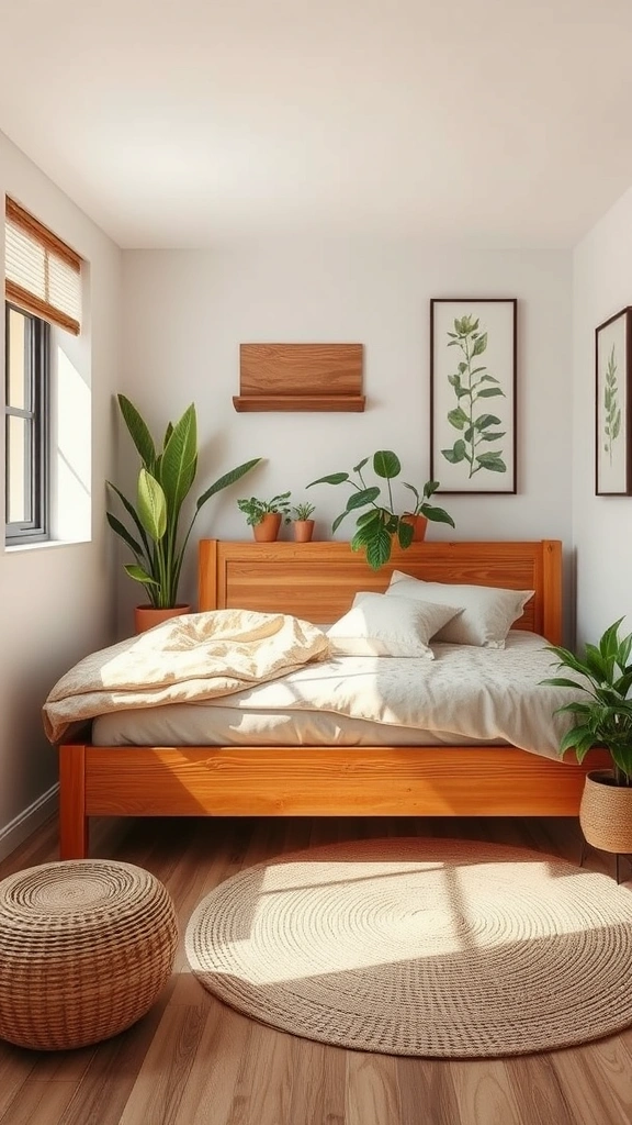 20 Chic Bedroom Ideas for Grown Women Living in Small Spaces (You’ll Love #8!) - 8. Nature-Inspired Decor (You’ll Love #8!)