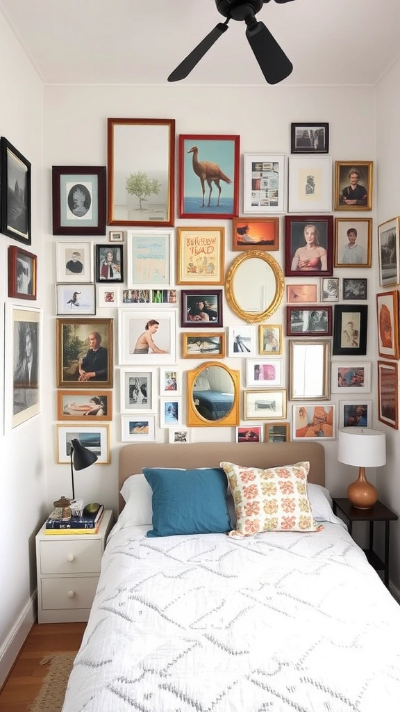 20 Chic Bedroom Ideas for Grown Women Living in Small Spaces (You’ll Love #8!) - 9. Chic Gallery Wall