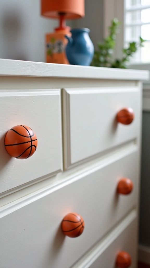 20 DIY Basketball Decor Projects Every Teen Boy Will Want to Try (You Won't Believe #6!) - 13. DIY Basketball Drawer Pulls