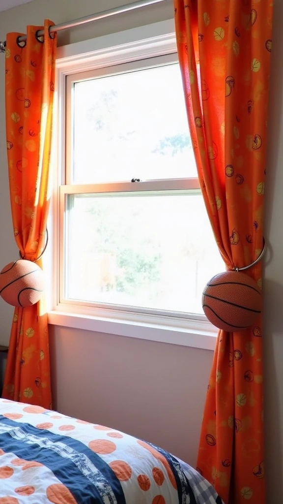 20 DIY Basketball Decor Projects Every Teen Boy Will Want to Try (You Won't Believe #6!) - 18. DIY Basketball Curtain Tiebacks