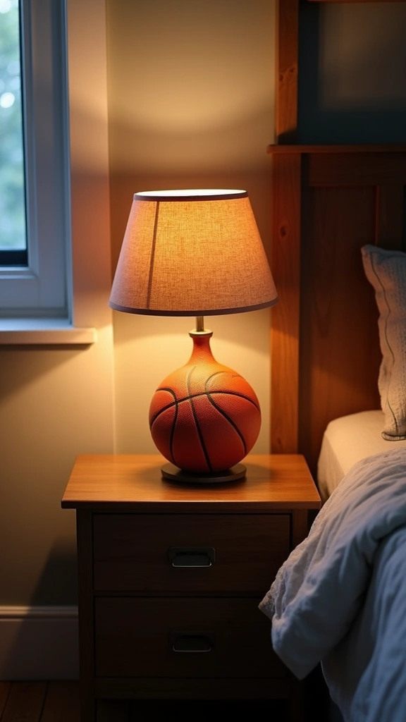 20 DIY Basketball Decor Projects Every Teen Boy Will Want to Try (You Won't Believe #6!) - 7. Basketball-Themed Light Fixture