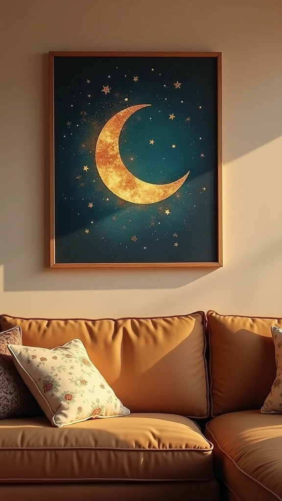 24 Cozy Ramadan Home Decor Ideas That Will Make Your Space Shine! - 16. Ramadan-Themed Artwork