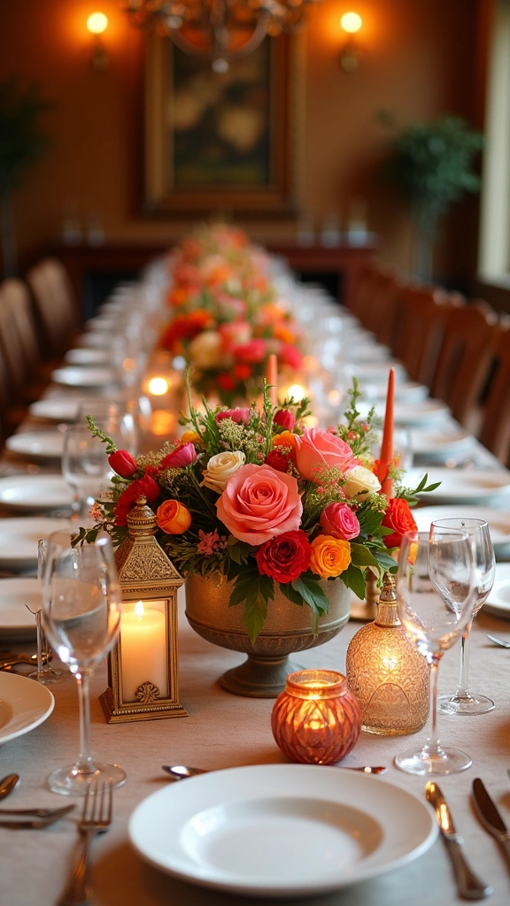 24 Cozy Ramadan Home Decor Ideas That Will Make Your Space Shine! - 17. Elegant Table Centerpieces
