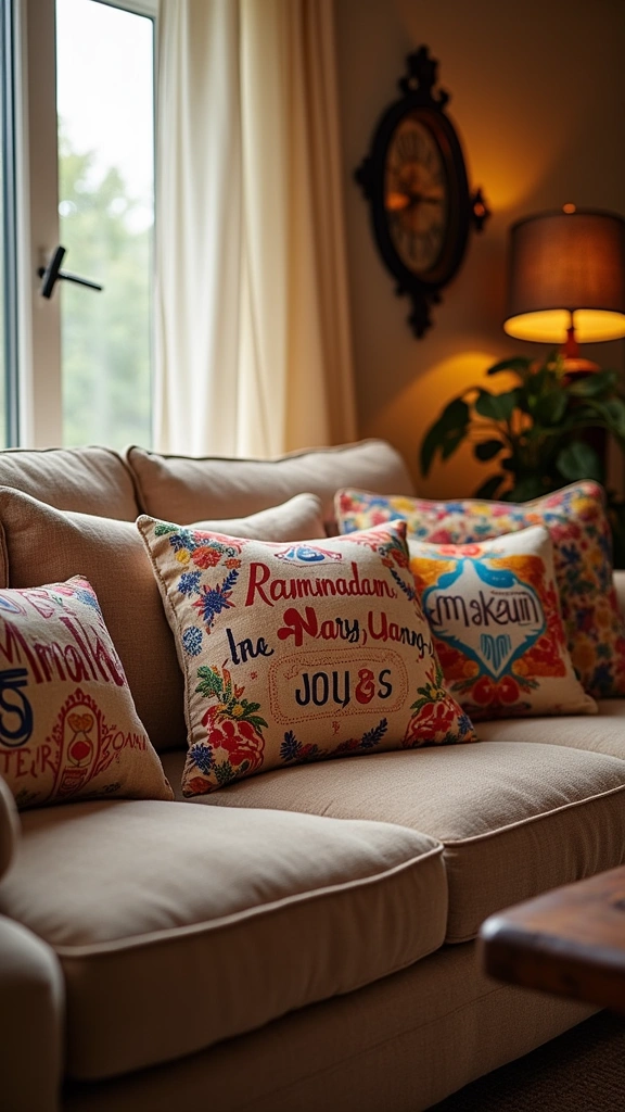24 Cozy Ramadan Home Decor Ideas That Will Make Your Space Shine! - 18. Ramadan-Themed Pillows