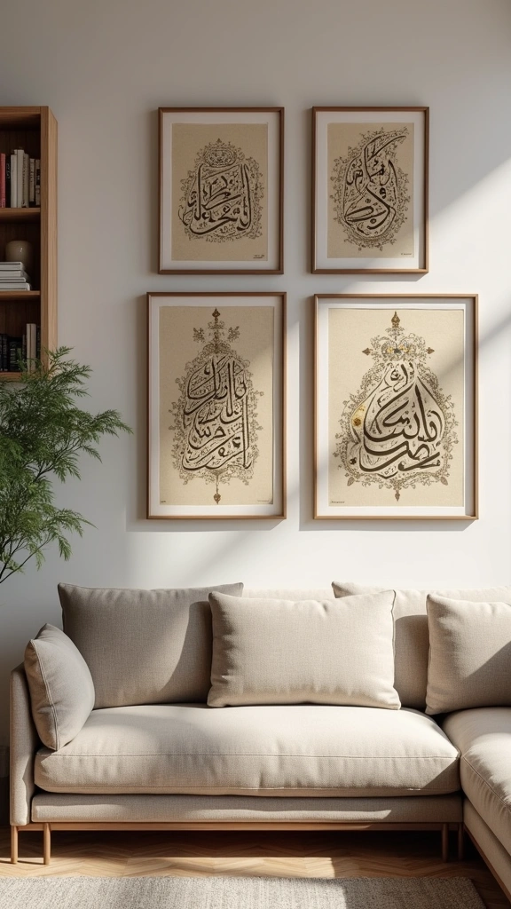 24 Cozy Ramadan Home Decor Ideas That Will Make Your Space Shine! - 4. Spiritual Wall Art