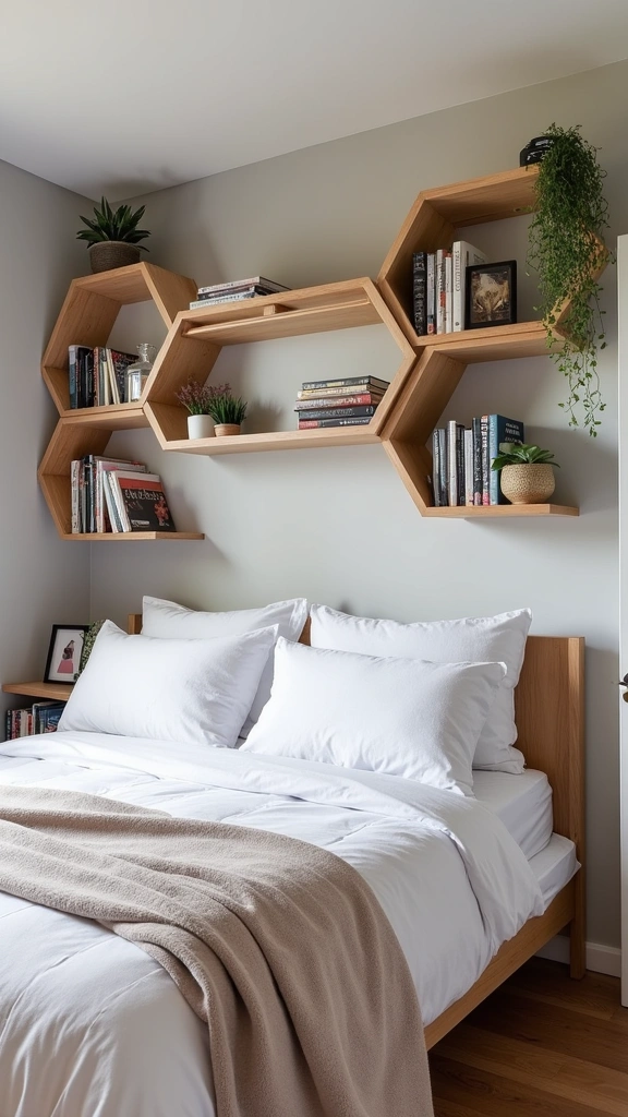 32 Stylish Elements for a Modern Teen Boy Bedroom Design - 14. Creative Shelving