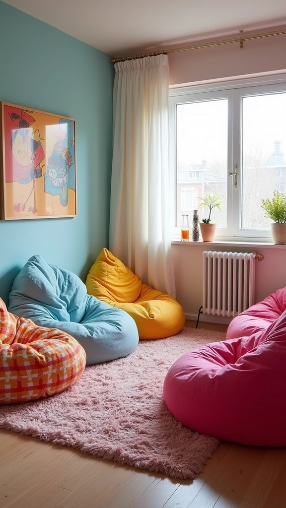 32 Stylish Elements for a Modern Teen Boy Bedroom Design - 21. Trendy Bean Bags