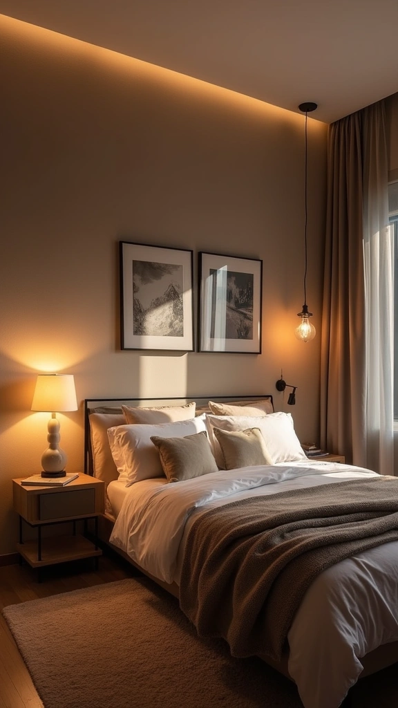 32 Stylish Elements for a Modern Teen Boy Bedroom Design - 22. Layered Lighting