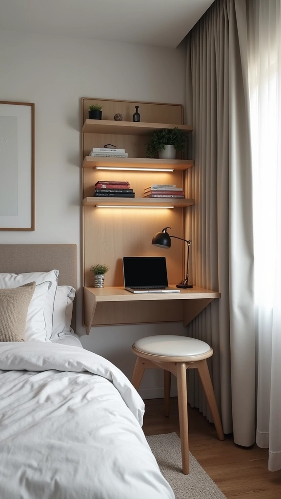 32 Stylish Elements for a Modern Teen Boy Bedroom Design - 24. Wall-Mounted Desks