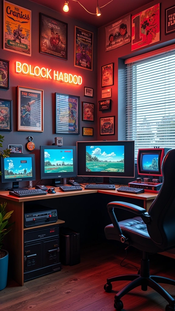 32 Stylish Elements for a Modern Teen Boy Bedroom Design - 27. Retro Gaming Corner