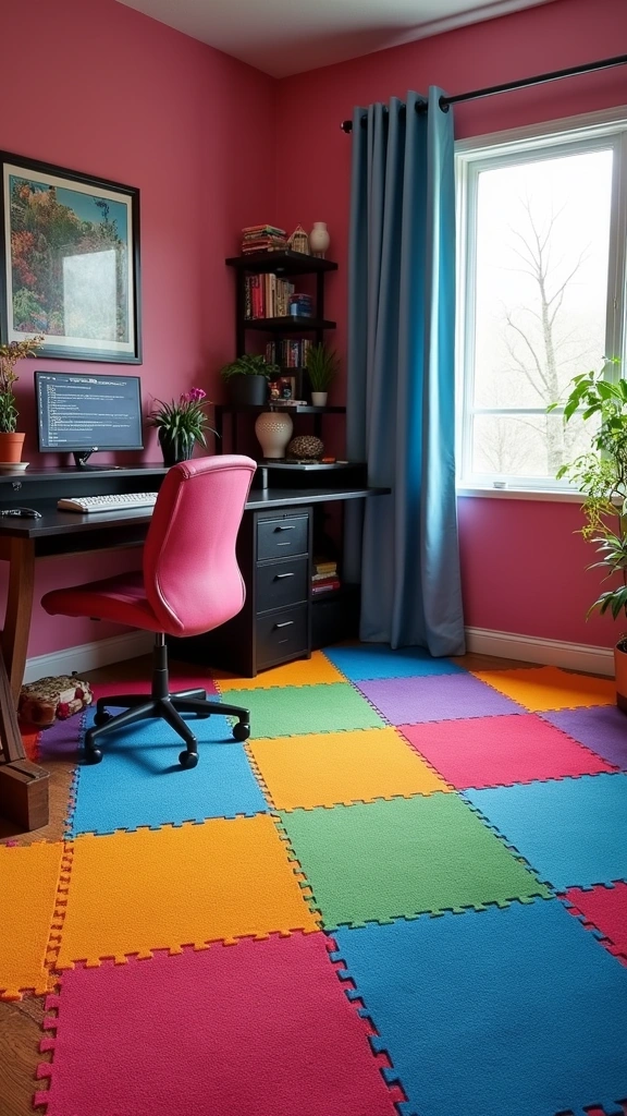 32 Stylish Elements for a Modern Teen Boy Bedroom Design - 30. Colorful Foam Tiles