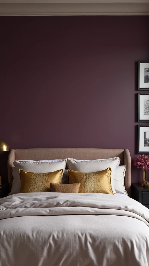 32 Trendy Purple Bedroom Ideas for the Modern Grown Woman! - 2. Bold Plum Accents