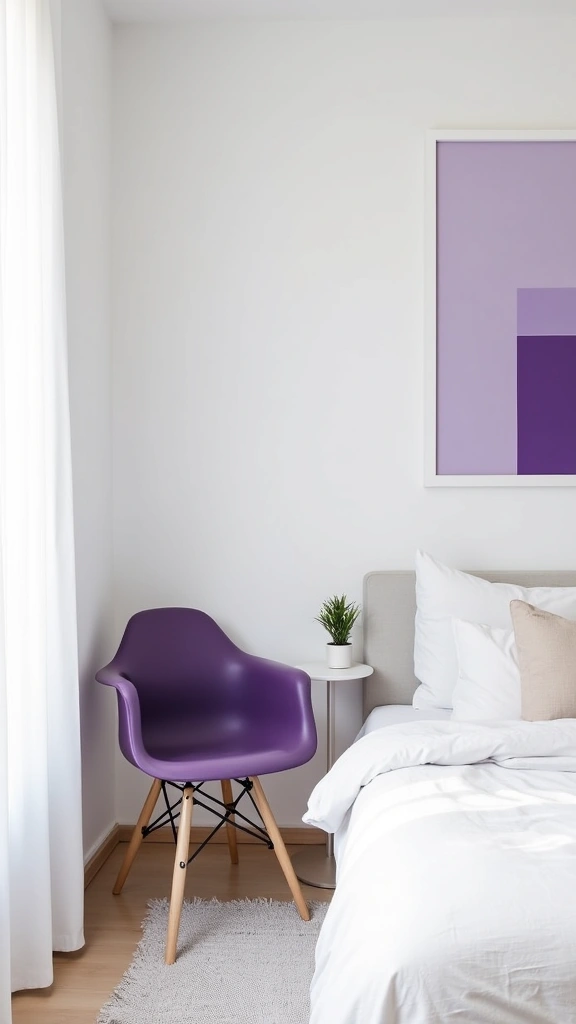 32 Trendy Purple Bedroom Ideas for the Modern Grown Woman! - 5. Minimalist Purple Chic