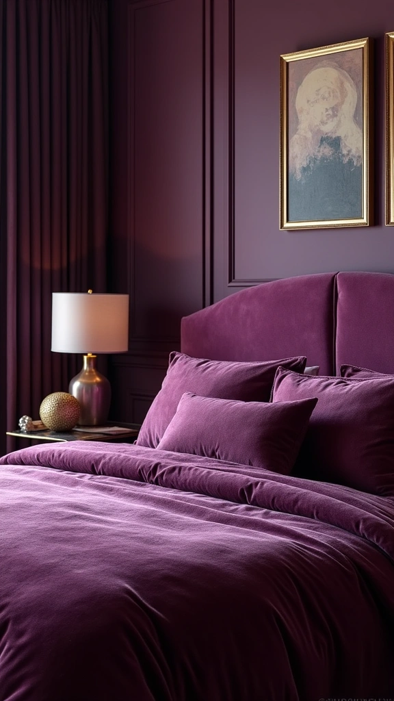 32 Trendy Purple Bedroom Ideas for the Modern Grown Woman! - 8. Luxe Purple Velvet