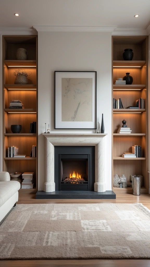 40 Contemporary Fireplace Designs That Will Transform Your Living Space (You Won't Believe #15!) - 10. Fireplaces with Built-In Shelves