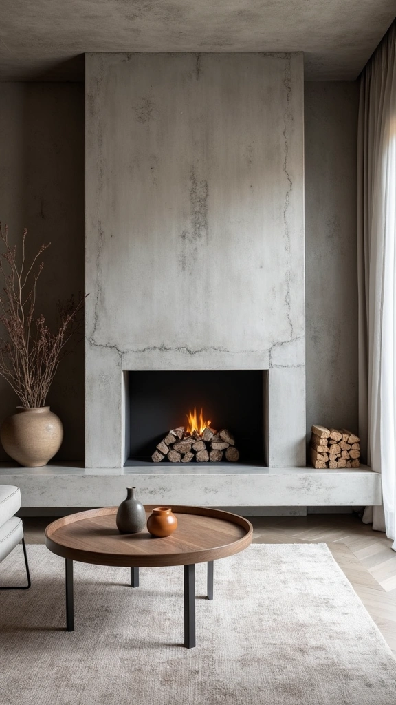 40 Contemporary Fireplace Designs That Will Transform Your Living Space (You Won't Believe #15!) - 18. Concrete Fireplaces