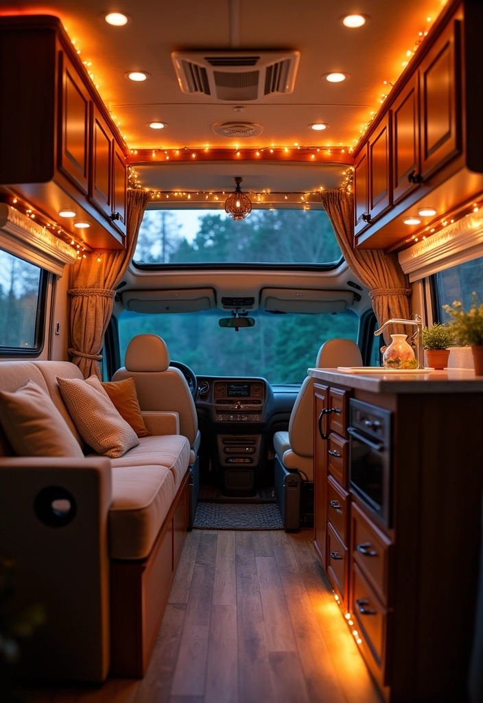 42 Brilliant RV Decorating Ideas to Maximize Your Tiny Space! - 15. Creative Lighting Solutions