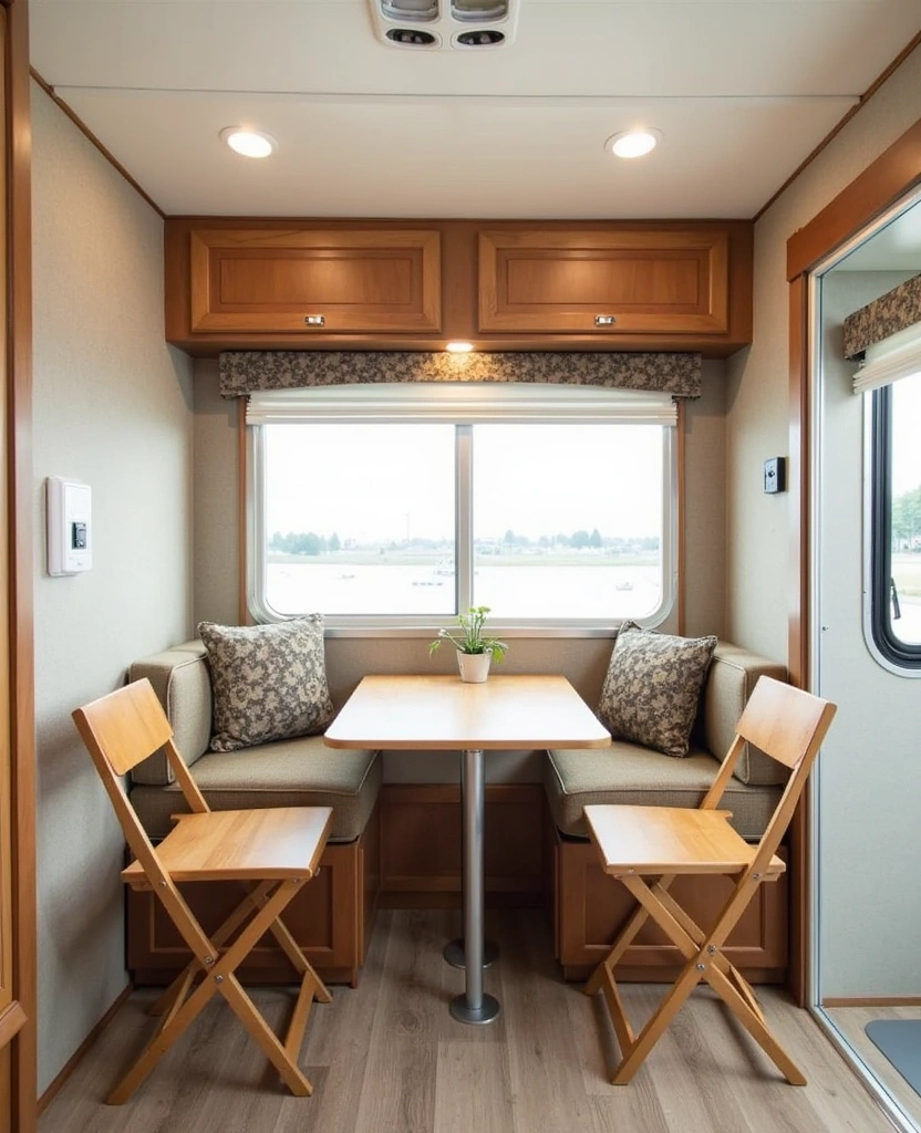 42 Brilliant RV Decorating Ideas to Maximize Your Tiny Space! - 16. Efficient Dining Setup
