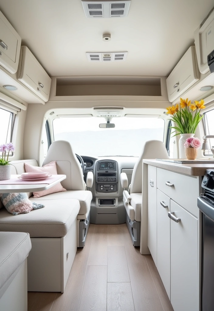 42 Brilliant RV Decorating Ideas to Maximize Your Tiny Space! - 9. Color Schemes That Open Up Space