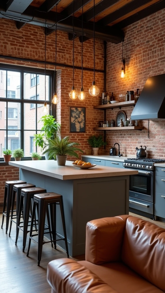 12 Creative Open Kitchen Concepts That Make Your Living Room Shine! - 4. Industrial Chic