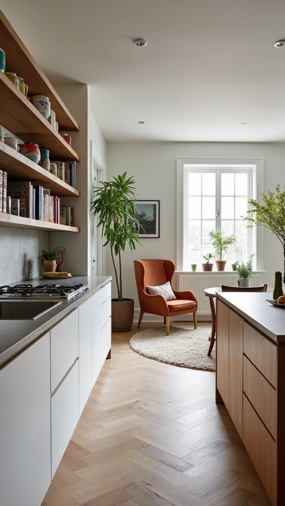 12 Creative Open Kitchen Concepts That Make Your Living Room Shine! - 9. Open Shelving Delight