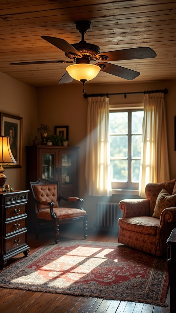 12 Fancy Ceiling Fans with Lights That'll Elevate Your Home Decor Game! - 10. Vintage-Style Ceiling Fan