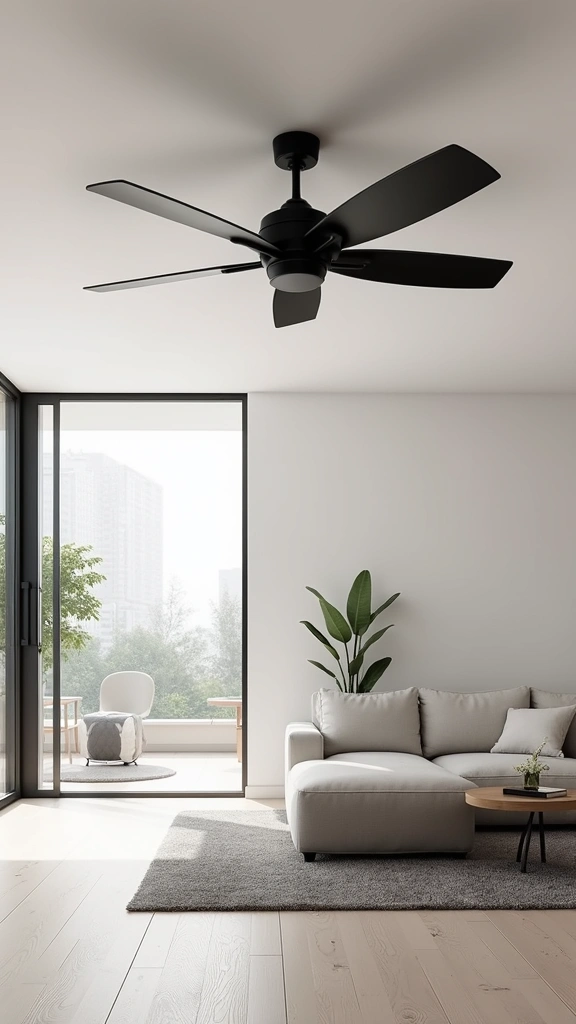 12 Fancy Ceiling Fans with Lights That'll Elevate Your Home Decor Game! - 12. Sleek Black Ceiling Fan