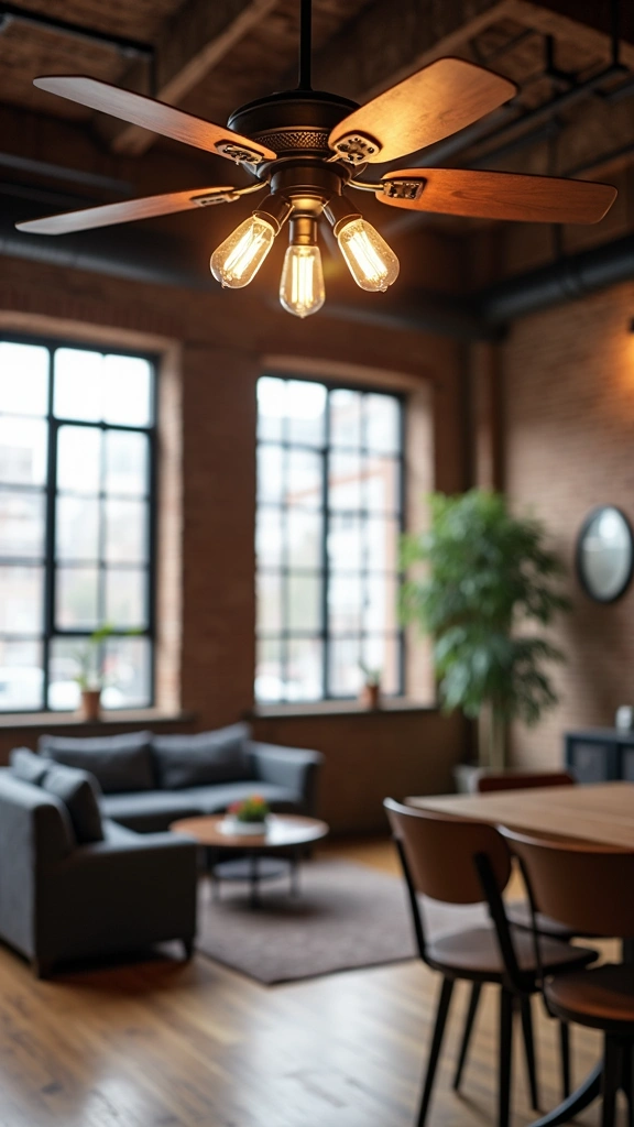 12 Fancy Ceiling Fans with Lights That'll Elevate Your Home Decor Game! - 4. Vintage Industrial Ceiling Fan