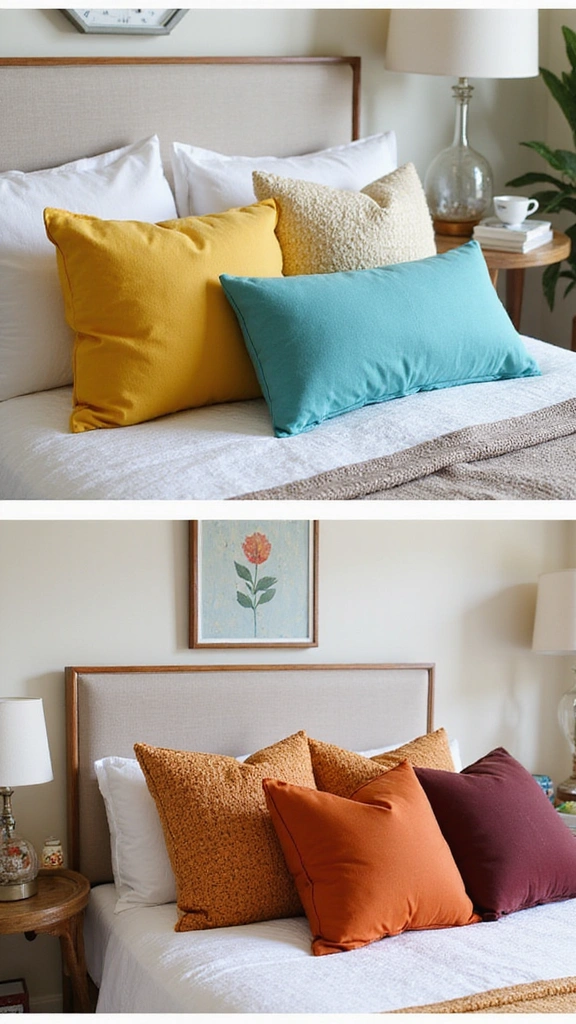 14 Chic Decorative Pillow Ideas to Spark Joy in Your Bedroom! - 11. Seasonal Switch
