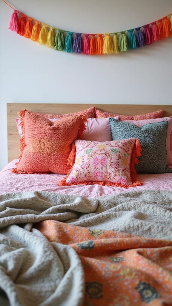 14 Chic Decorative Pillow Ideas to Spark Joy in Your Bedroom! - 12. Statement Fringes