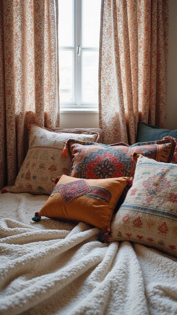 14 Chic Decorative Pillow Ideas to Spark Joy in Your Bedroom! - 2. Boho Chic