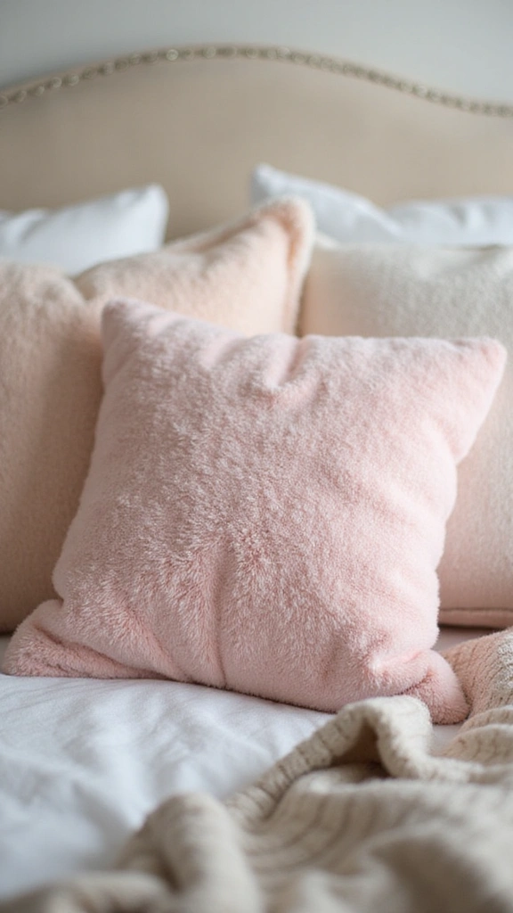 14 Chic Decorative Pillow Ideas to Spark Joy in Your Bedroom! - 9. Cozy Fleece