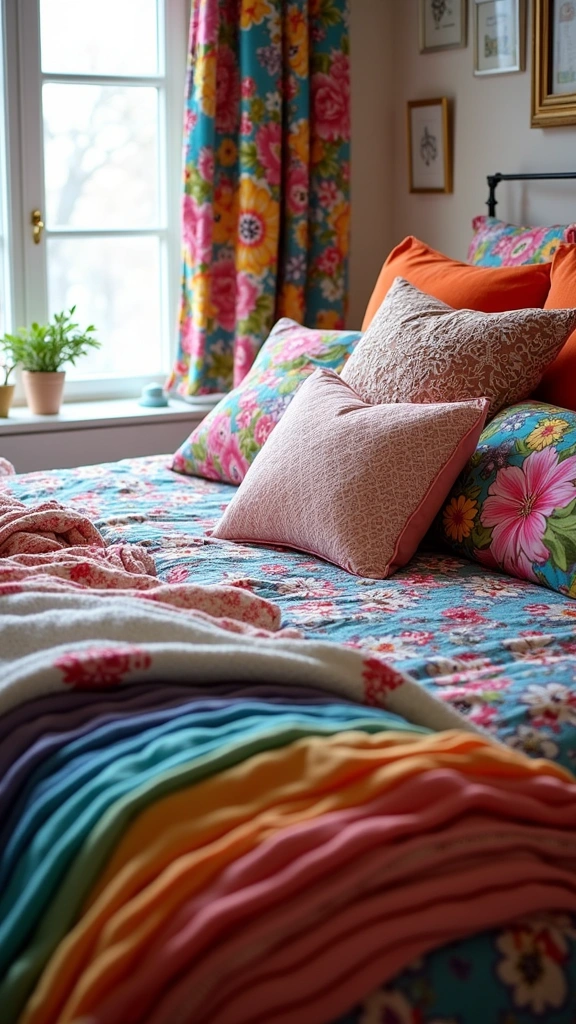 15 DIY Tricks to Layer Your Bedding Like a Pro (On a Budget!) - 6. Mix and Match Patterns