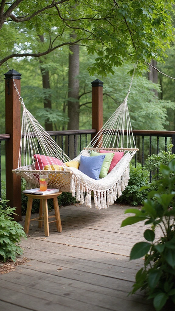 18 Deck Decorating Ideas That’ll Turn Your Space into a Dreamy Retreat! - 10. Hammock Haven