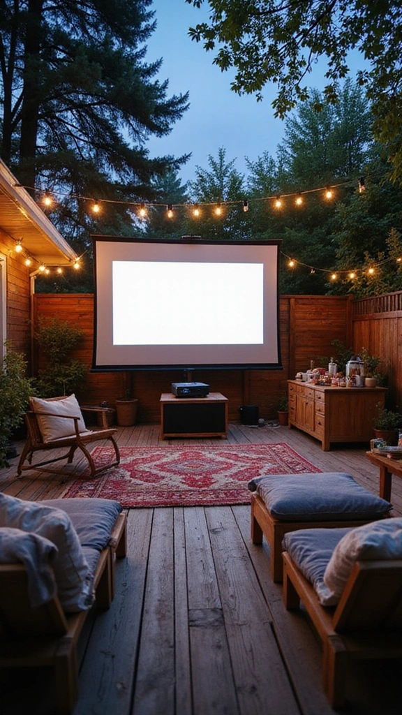 18 Deck Decorating Ideas That’ll Turn Your Space into a Dreamy Retreat! - 14. Outdoor Cinema