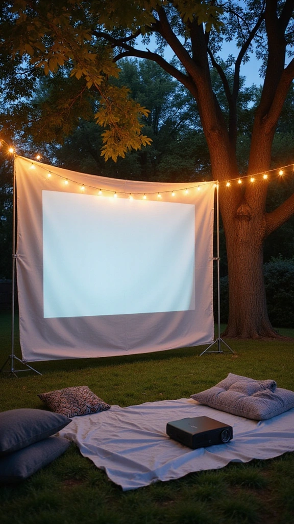 20 Budget-Friendly Backyard Ideas That Will Make You the Envy of the Neighborhood! - 3. Outdoor Movie Night Setup