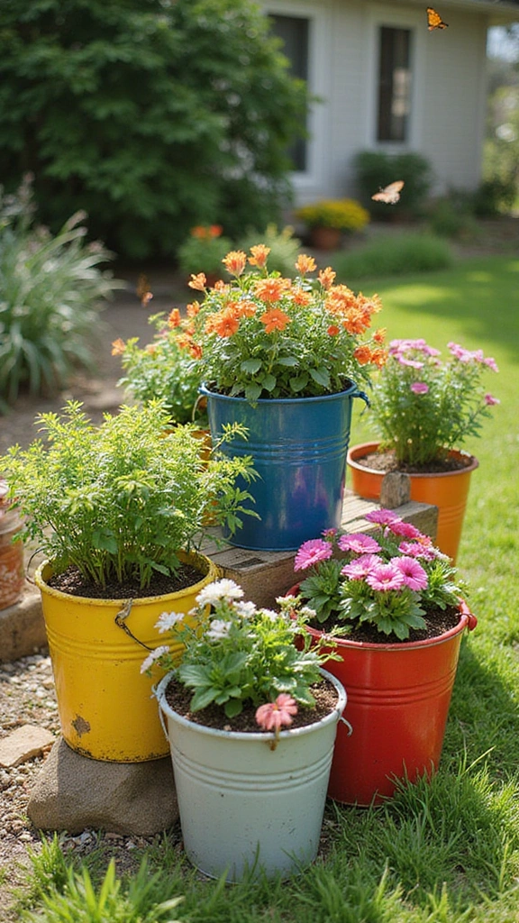20 Budget-Friendly Backyard Ideas That Will Make You the Envy of the Neighborhood! - 5. Colorful Plant Containers