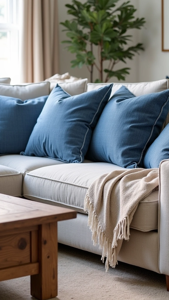 22 Textured Pillow Covers That Will Add Comfort and Style to Your Home (Wait Until You See #15!) - 11. Rustic Denim