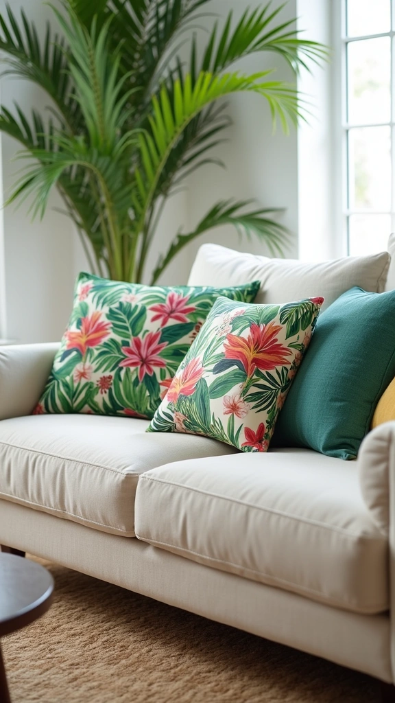 22 Textured Pillow Covers That Will Add Comfort and Style to Your Home (Wait Until You See #15!) - 18. Tropical Prints