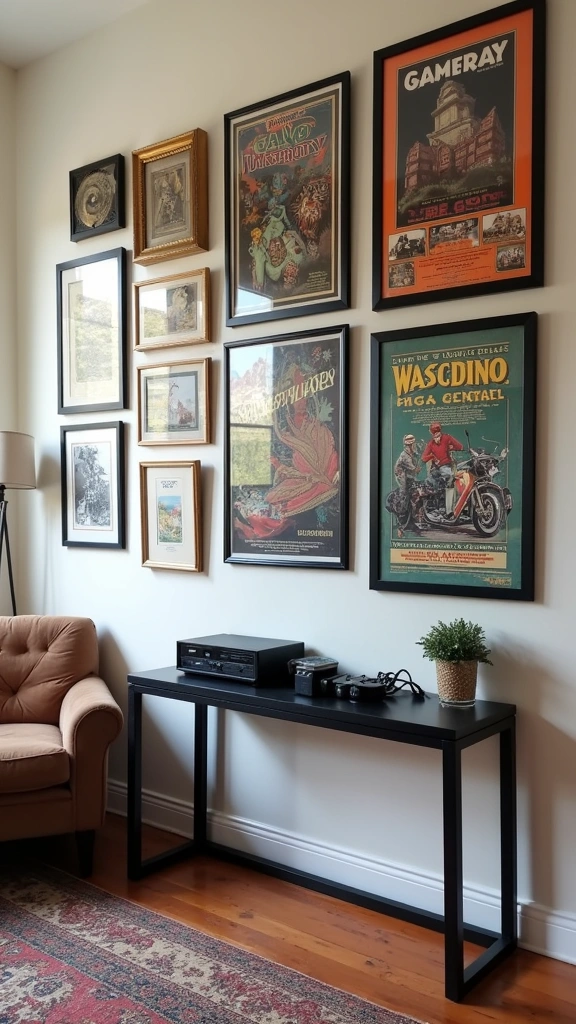 25 Creative Game Room Decor Ideas for Adults (Get Ready to Play!) - 1. Vintage Game Art Gallery